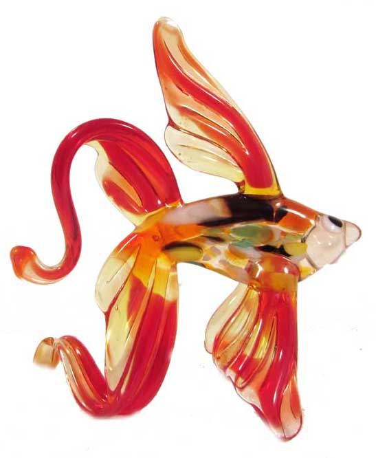 Voorlopige borduurwerk blaas gat Glazen vis met rode vinnen, Webwinkel het Varaantje